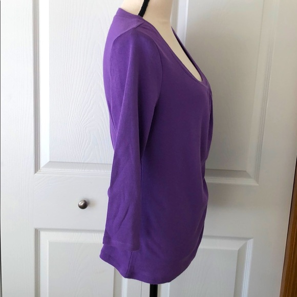 NWOT INC Women’s Scoop Neck 3/4 length Top, XL - Picture 4 of 8